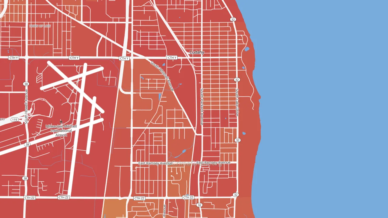 53110, WI Map of Drug-Related Crime Rates