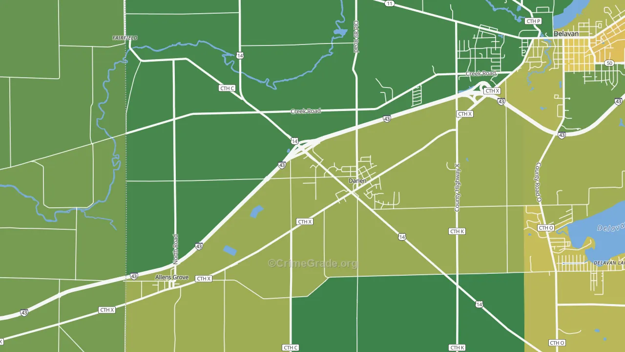 53114, WI Map of Drug-Related Crime Rates