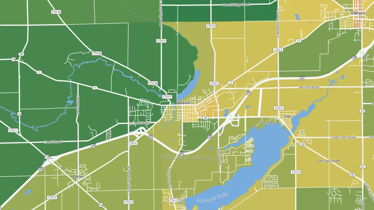53115, WI Map of Drug-Related Crime Rates