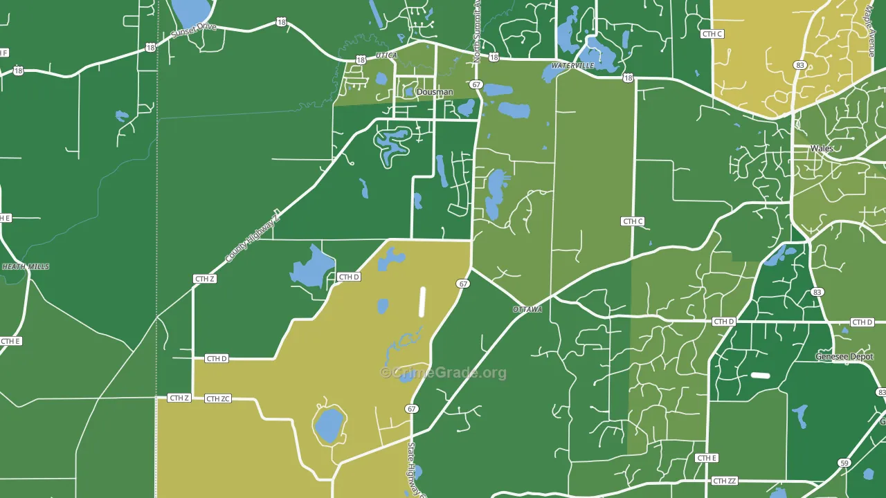53118, WI Map of Drug-Related Crime Rates