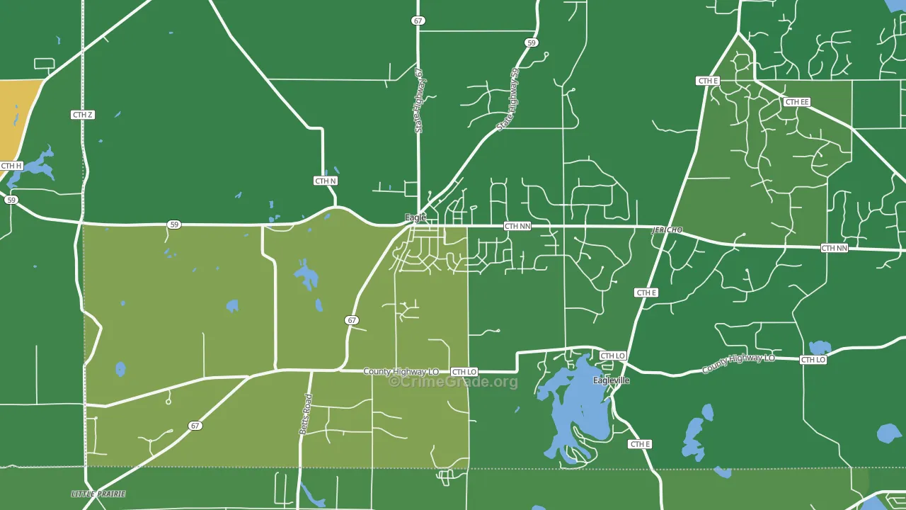 53119, WI Map of Drug-Related Crime Rates