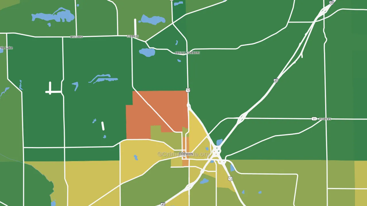 53121, WI Map of Drug-Related Crime Rates
