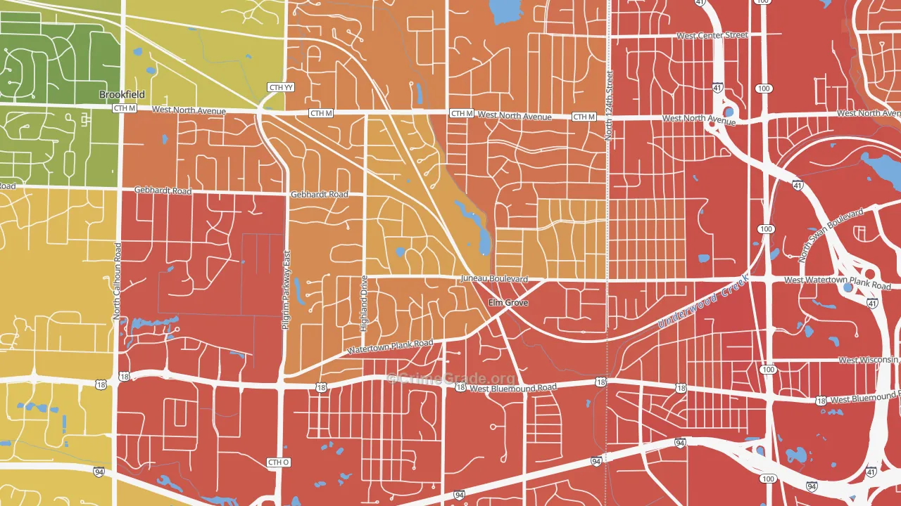 53122, WI Map of Drug-Related Crime Rates