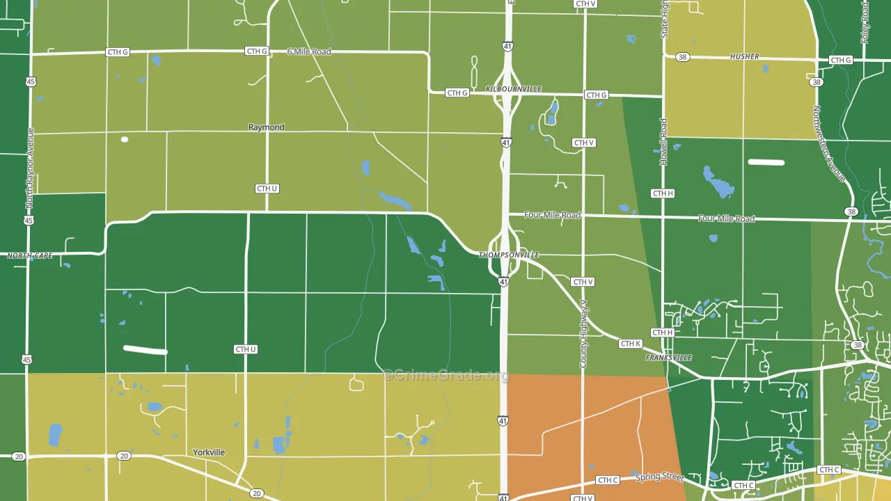 53126, WI Map of Drug-Related Crime Rates