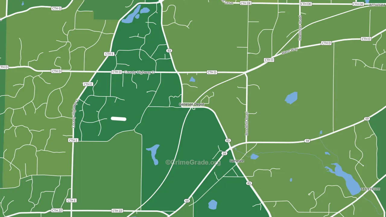 53127, WI Map of Drug-Related Crime Rates