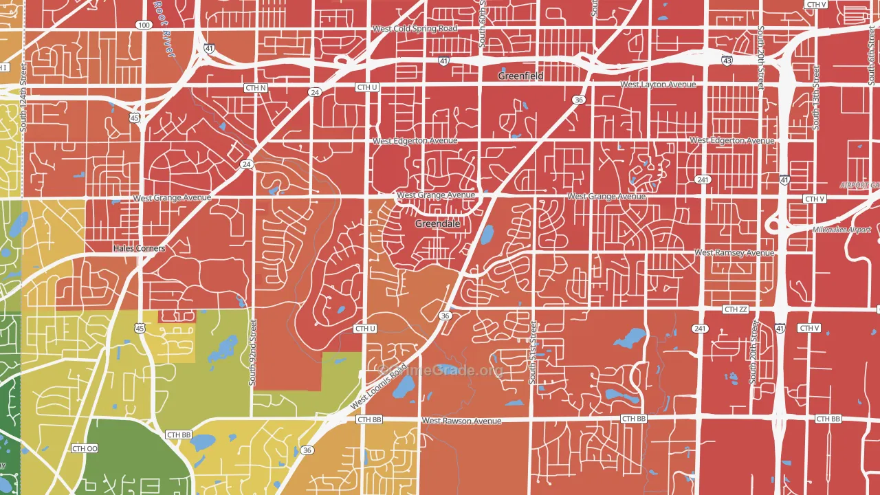 53129, WI Map of Drug-Related Crime Rates