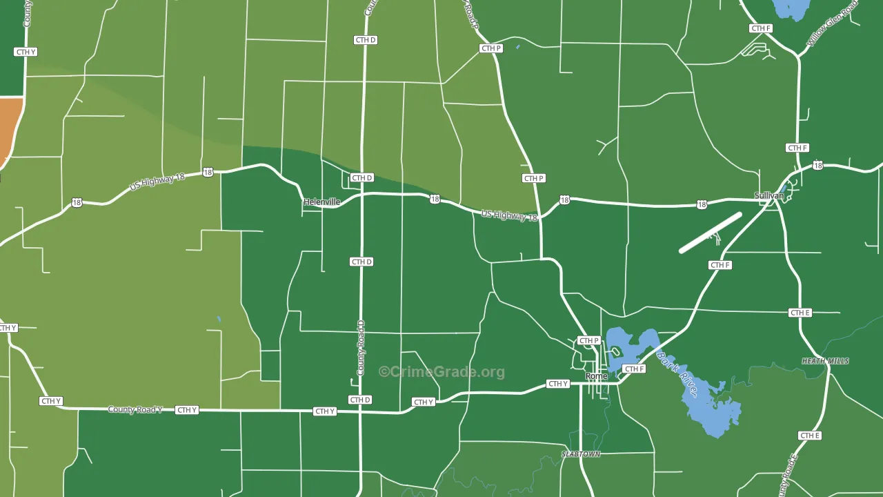 53137, WI Map of Drug-Related Crime Rates