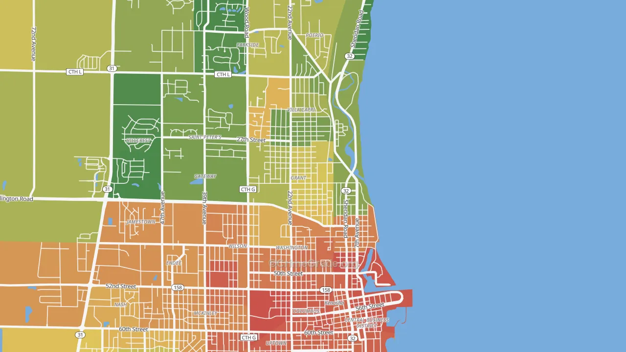 53140, WI Map of Drug-Related Crime Rates