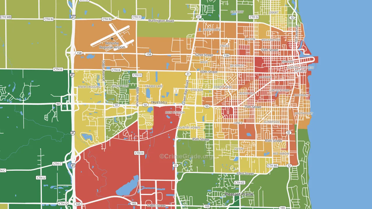53142, WI Map of Drug-Related Crime Rates
