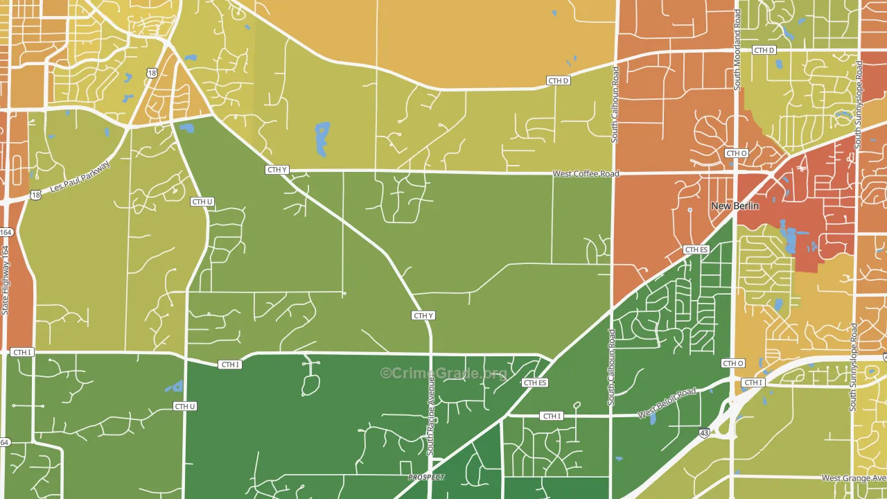 53146, WI Map of Drug-Related Crime Rates