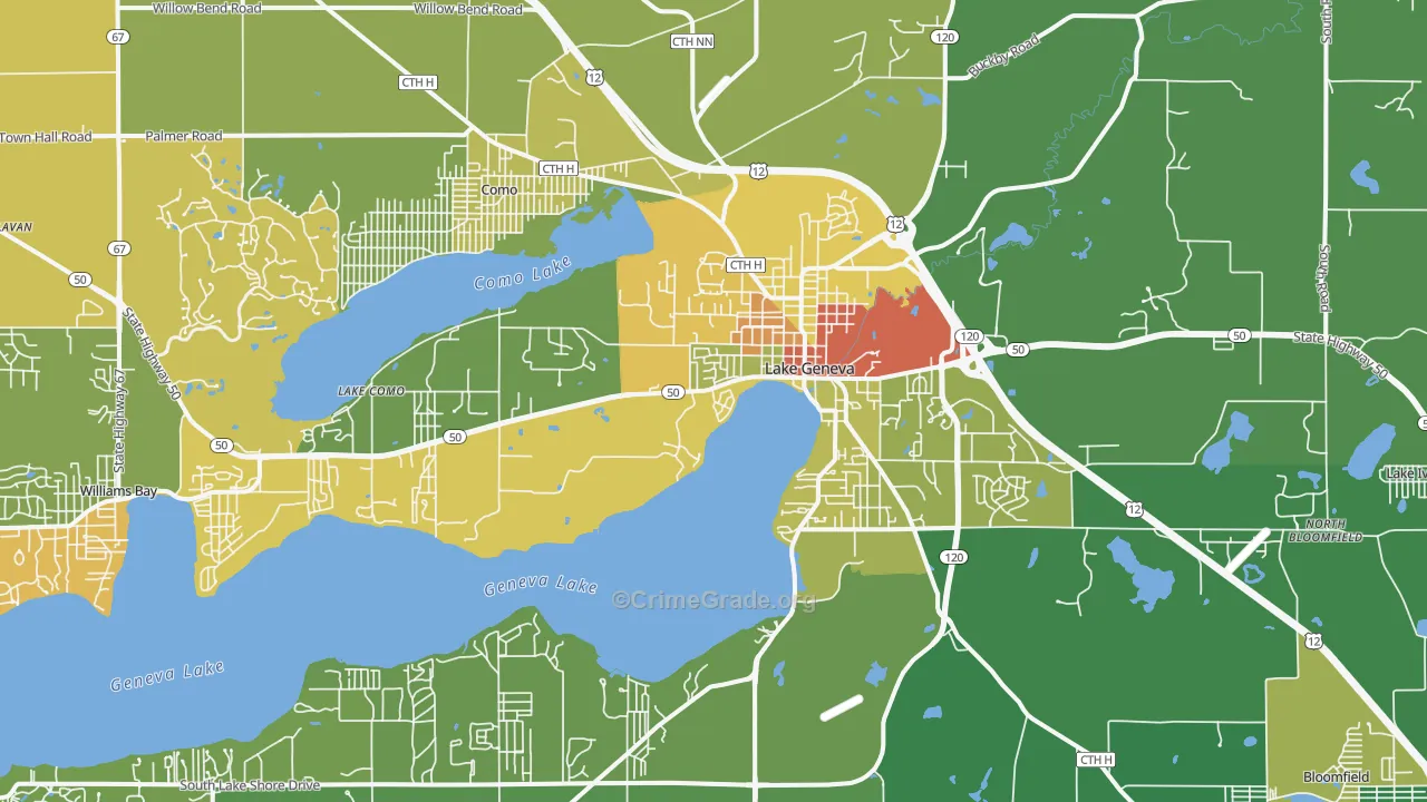 53147, WI Map of Drug-Related Crime Rates