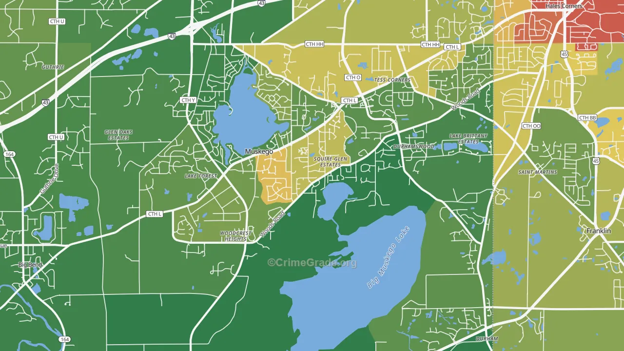 53150, WI Map of Drug-Related Crime Rates