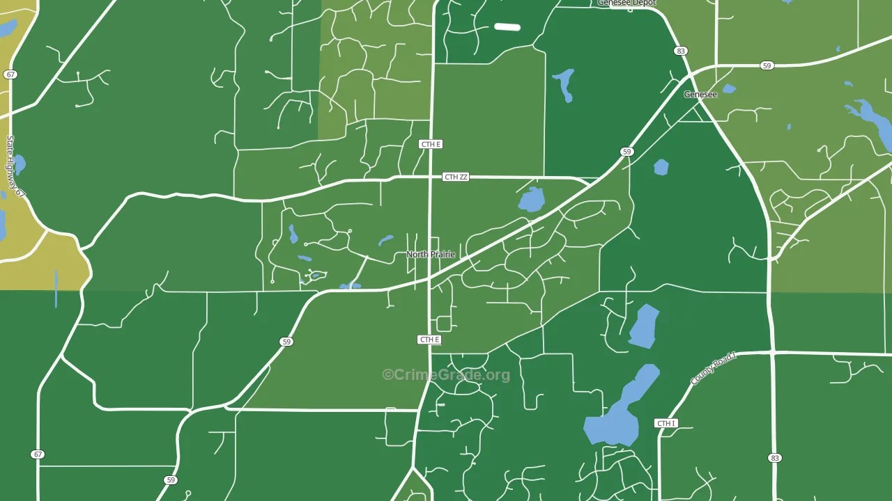 53153, WI Map of Drug-Related Crime Rates