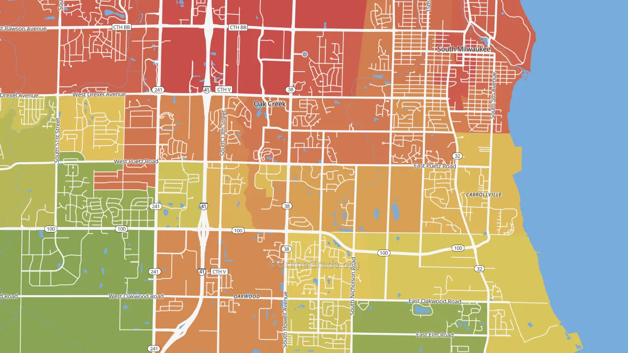 53154, WI Map of Drug-Related Crime Rates