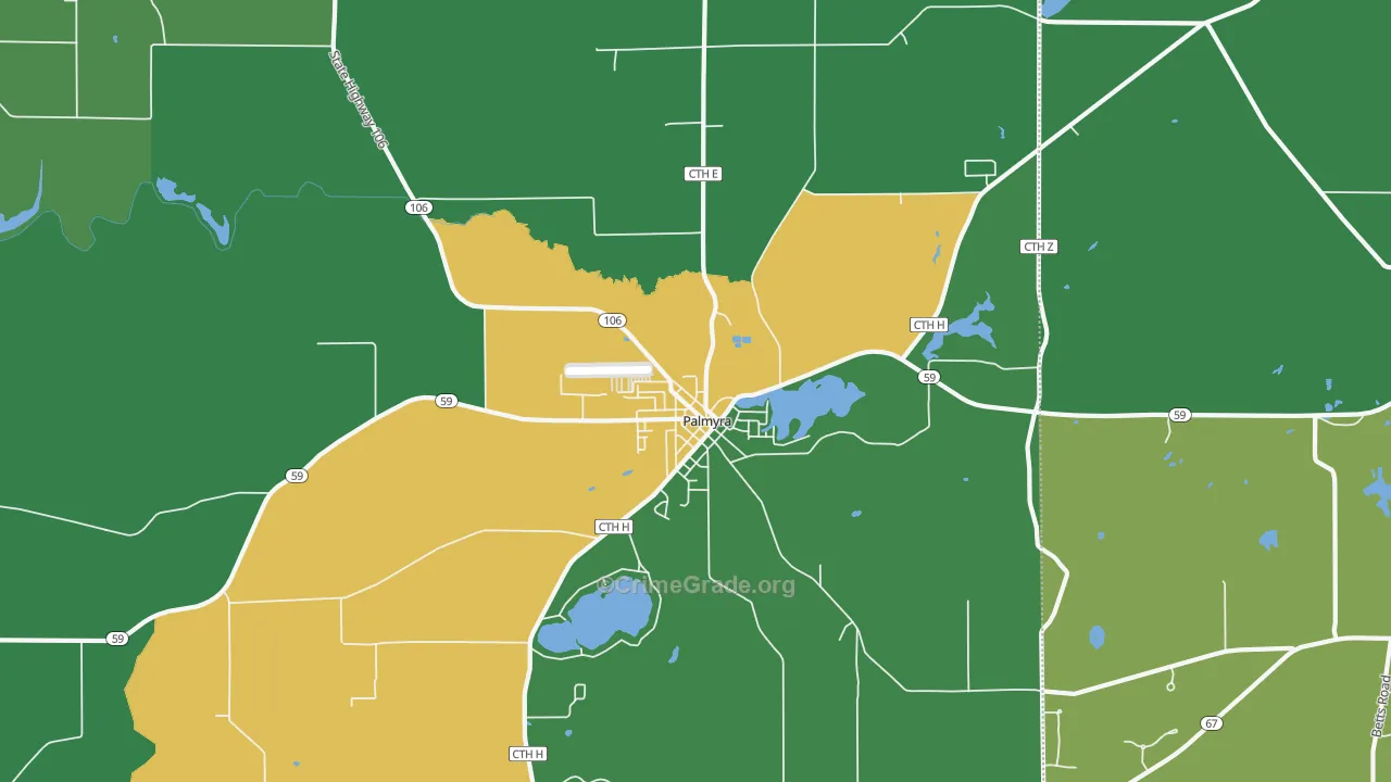 53156, WI Map of Drug-Related Crime Rates