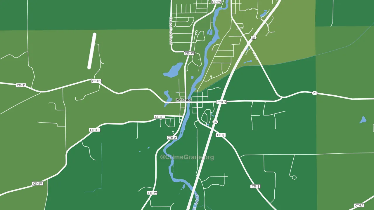 53167, WI Map of Drug-Related Crime Rates