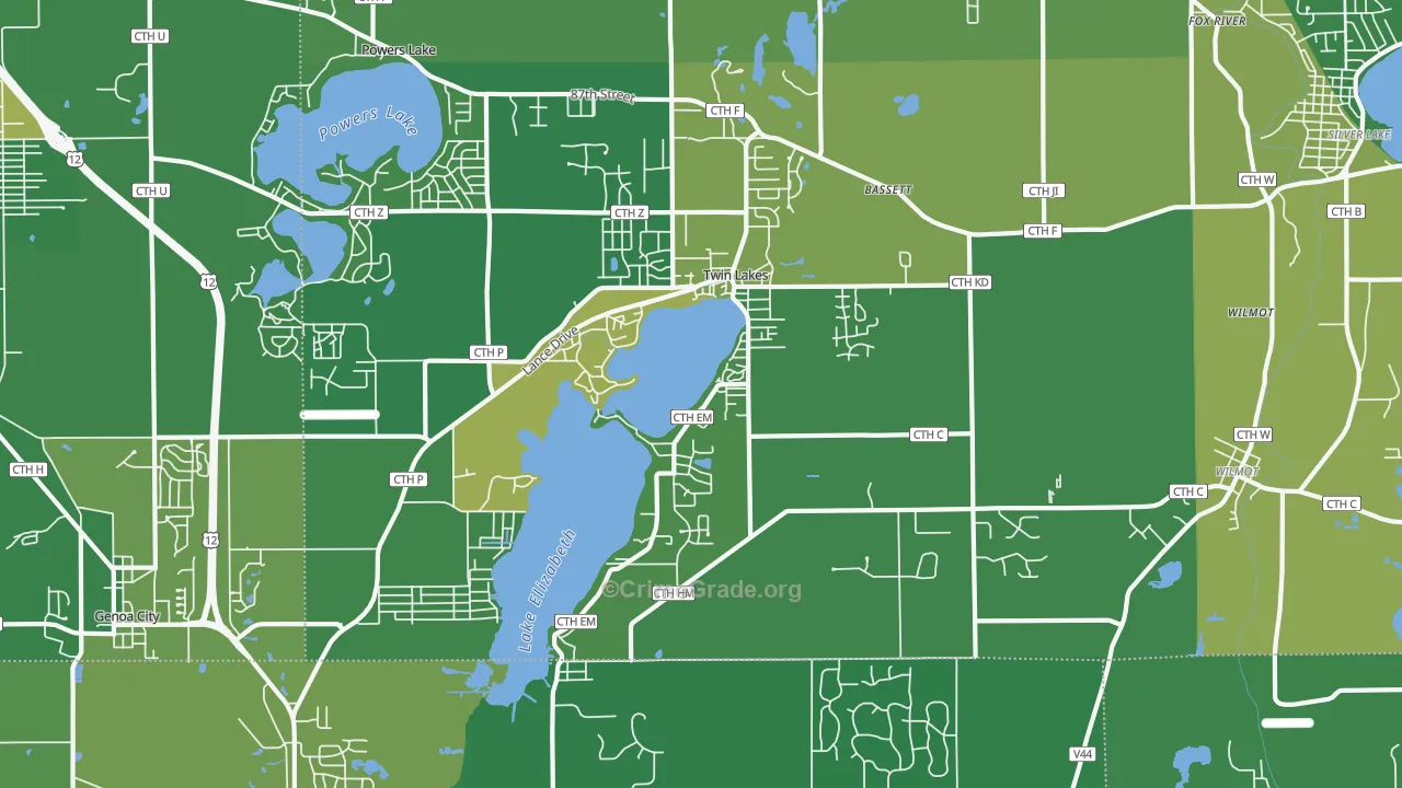 53181, WI Map of Drug-Related Crime Rates