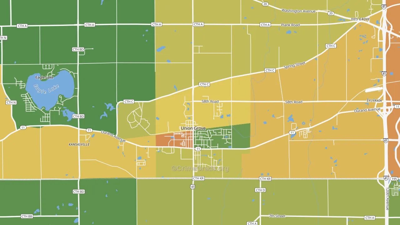 53182, WI Map of Drug-Related Crime Rates