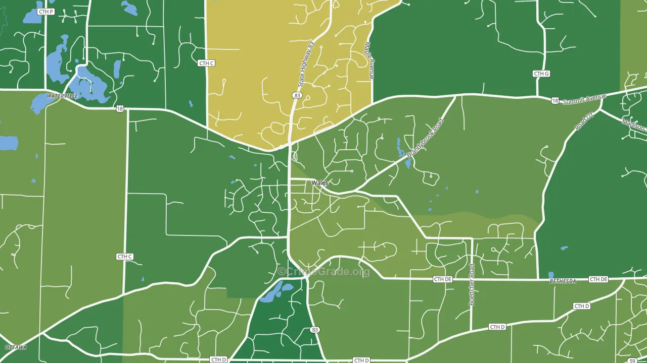 53183, WI Map of Drug-Related Crime Rates