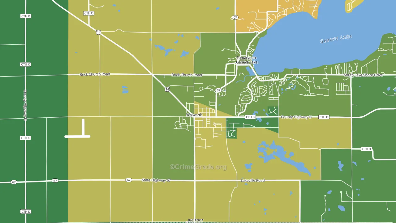 53184, WI Map of Drug-Related Crime Rates