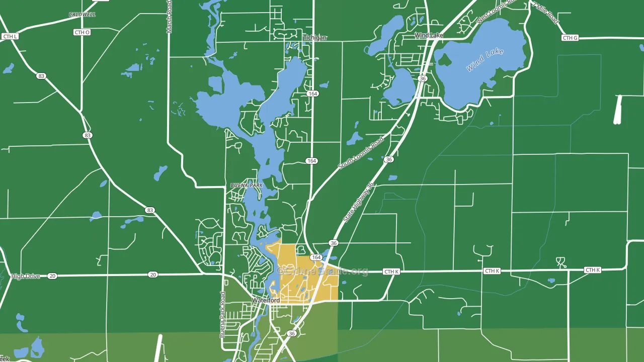 53185, WI Map of Drug-Related Crime Rates