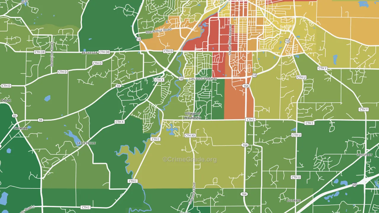 53189, WI Map of Drug-Related Crime Rates