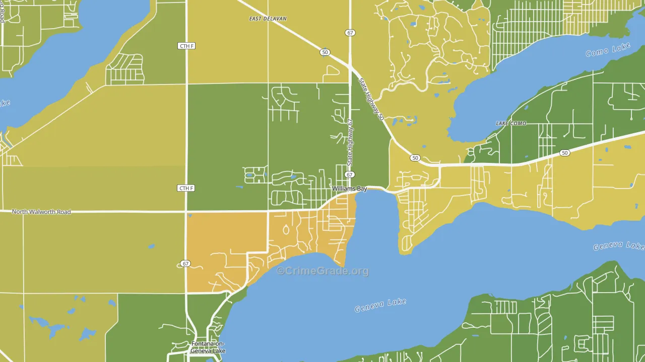 53191, WI Map of Drug-Related Crime Rates