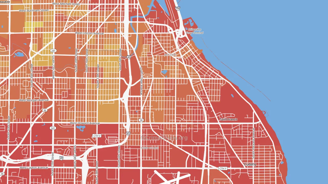 53207, WI Map of Drug-Related Crime Rates