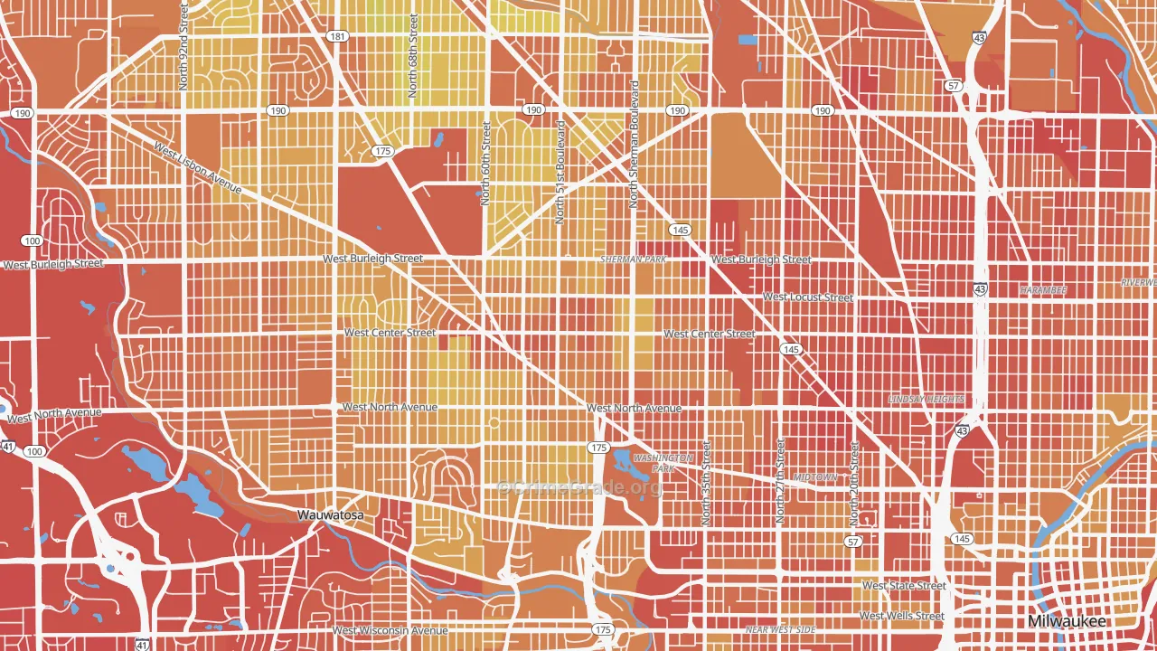 53210, WI Map of Drug-Related Crime Rates