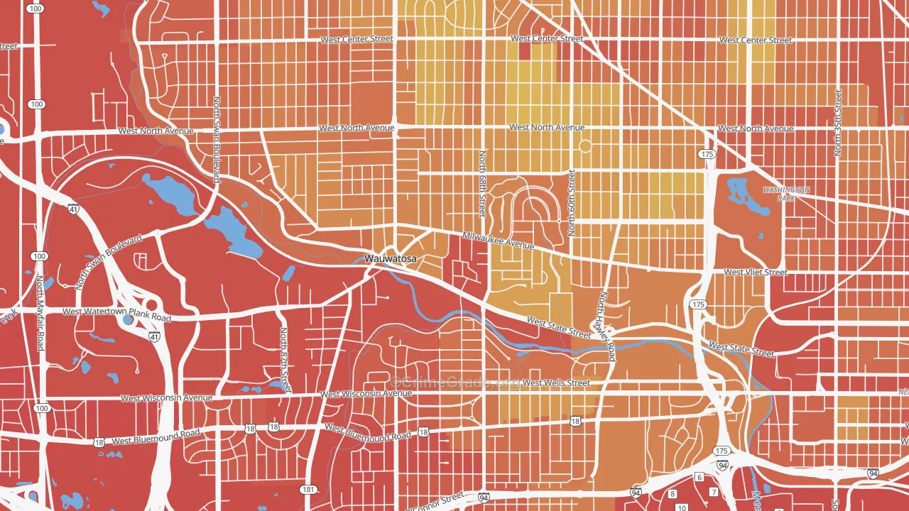 53213, WI Map of Drug-Related Crime Rates
