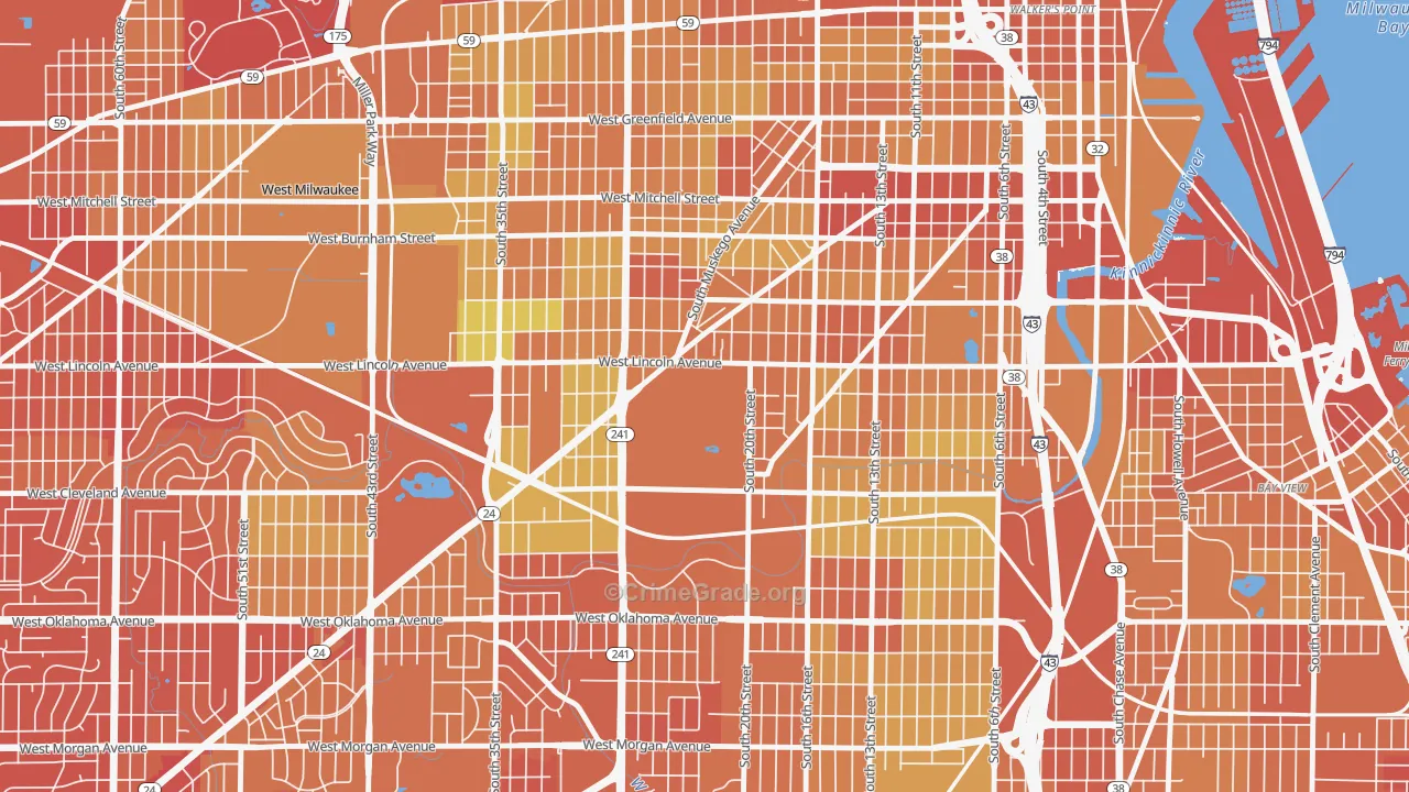 53215, WI Map of Drug-Related Crime Rates