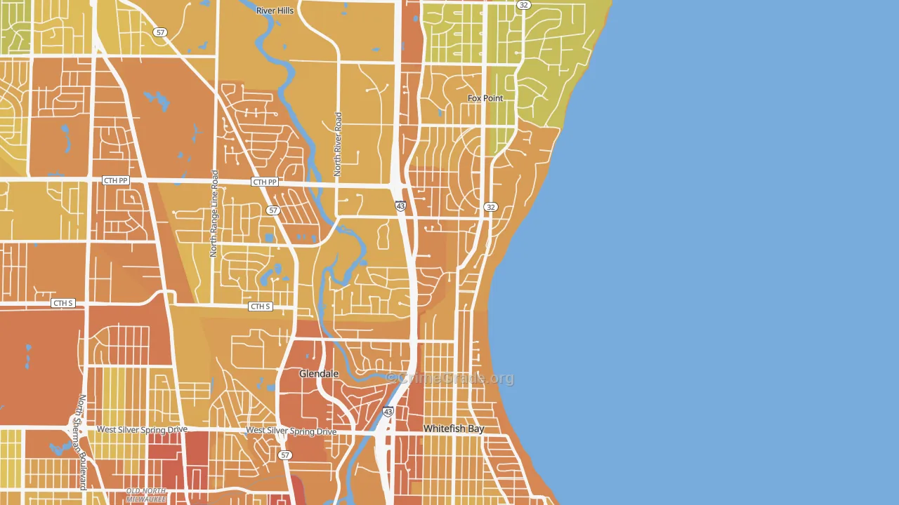 53217, WI Map of Drug-Related Crime Rates