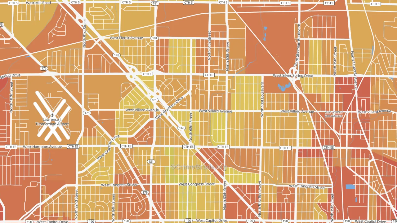 53218, WI Map of Drug-Related Crime Rates