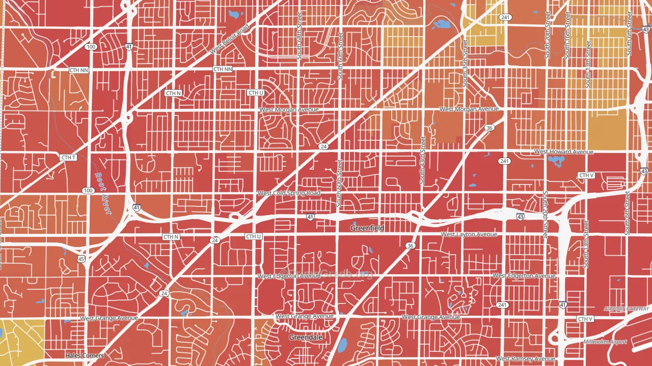 53220, WI Map of Drug-Related Crime Rates