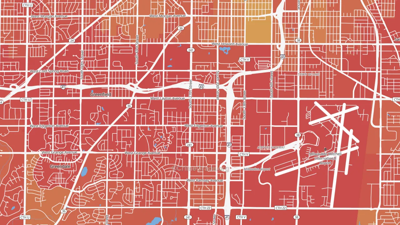 53221, WI Map of Drug-Related Crime Rates