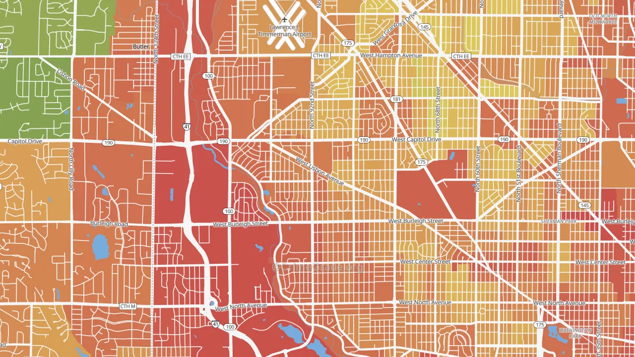 53222, WI Map of Drug-Related Crime Rates