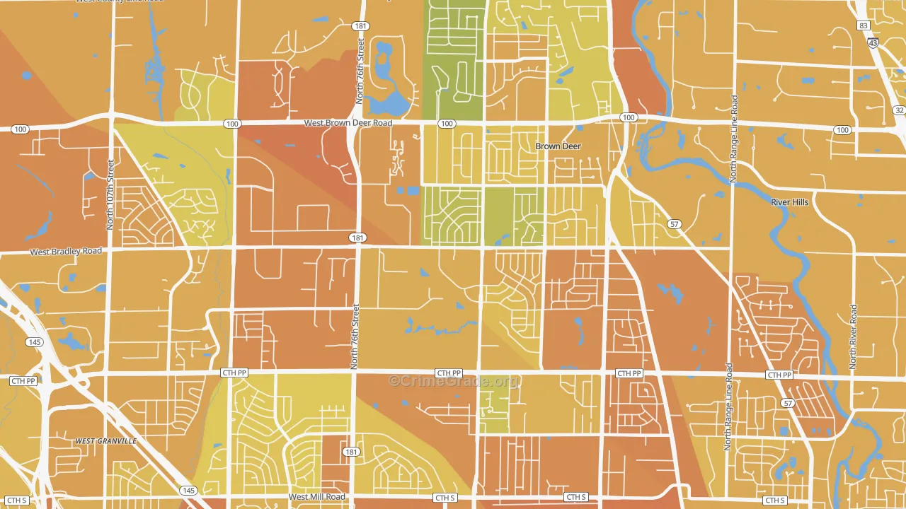 53223, WI Map of Drug-Related Crime Rates