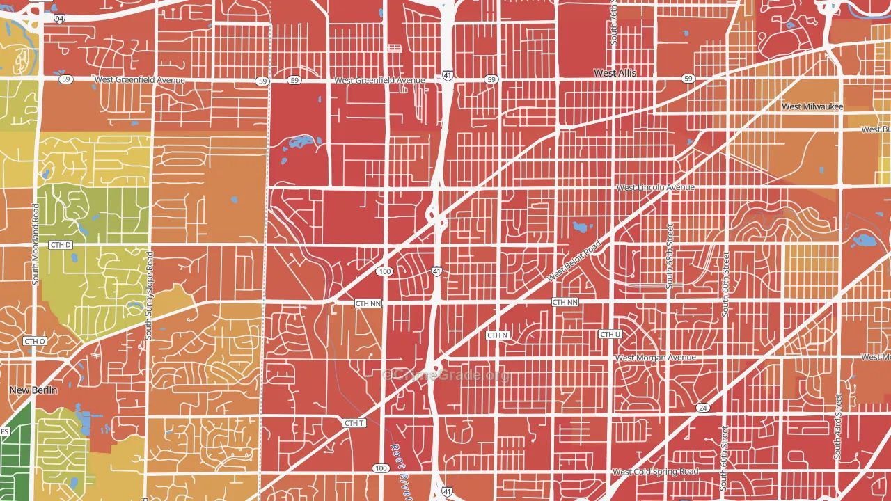 53227, WI Map of Drug-Related Crime Rates