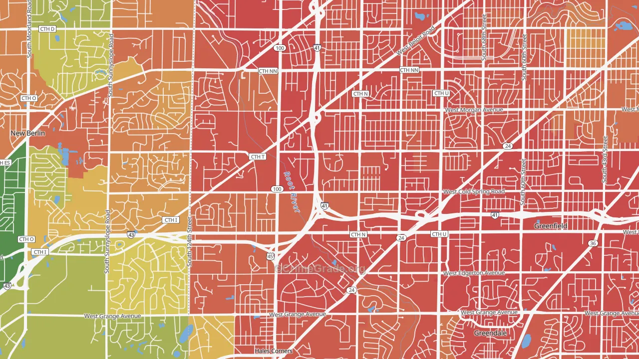 53228, WI Map of Drug-Related Crime Rates