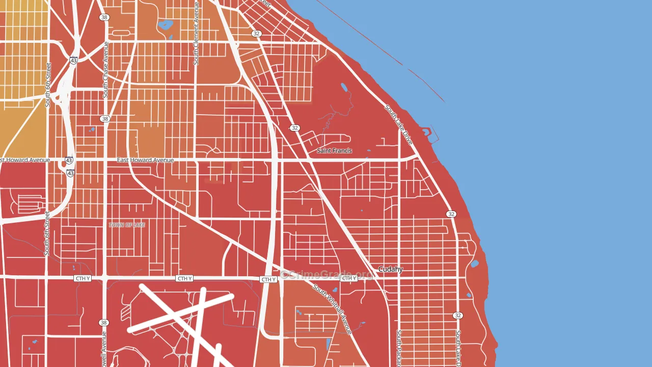 53235, WI Map of Drug-Related Crime Rates