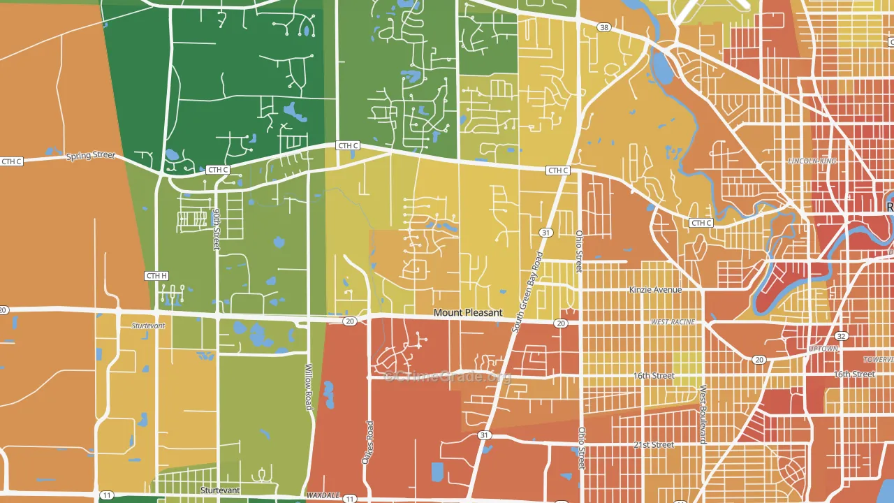 53406, WI Map of Drug-Related Crime Rates