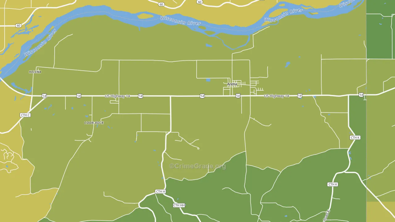53503, WI Map of Drug-Related Crime Rates