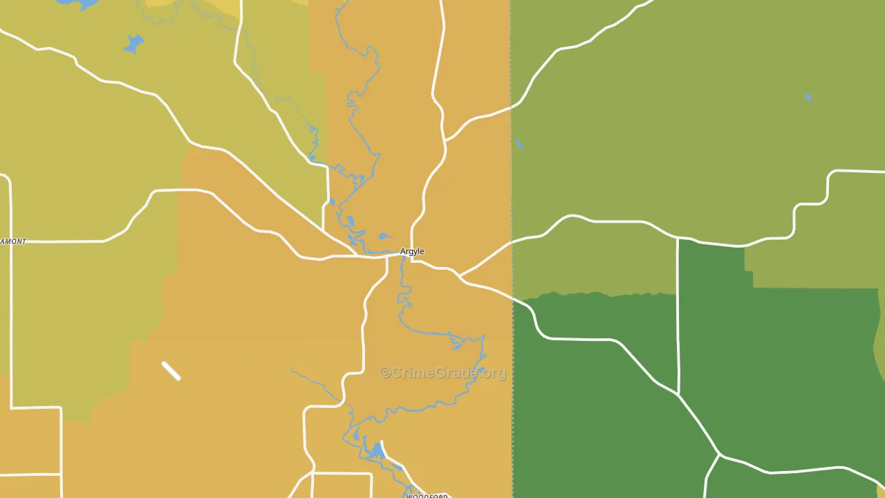 53504, WI Map of Drug-Related Crime Rates