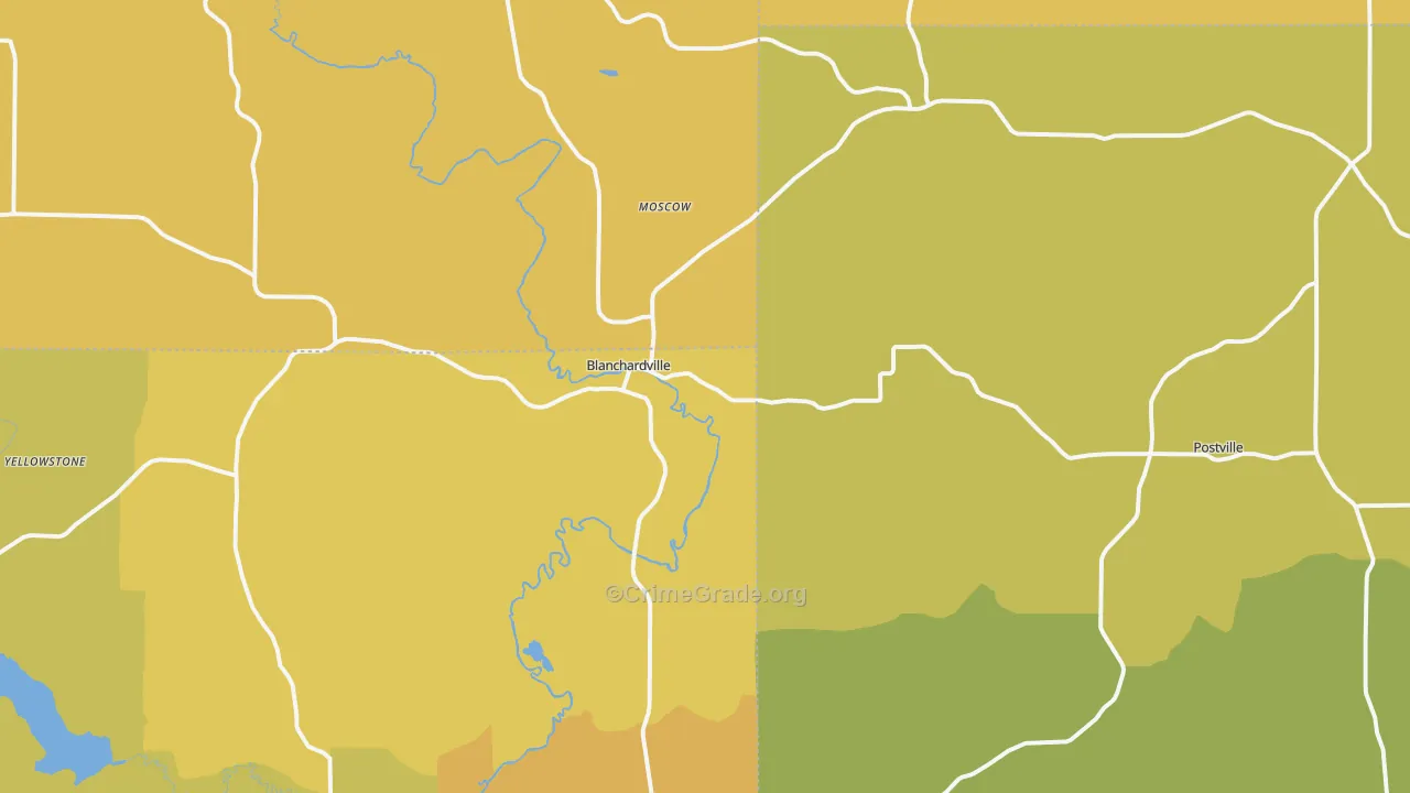 53516, WI Map of Drug-Related Crime Rates