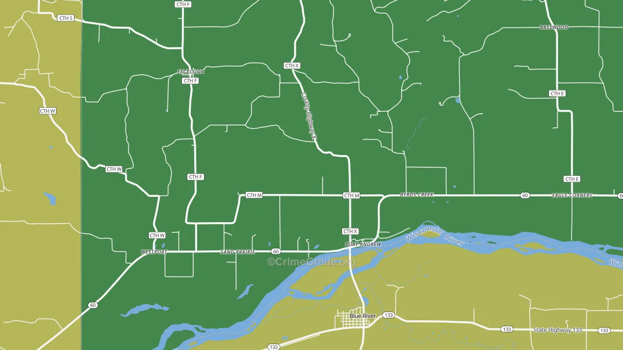 53518, WI Map of Drug-Related Crime Rates