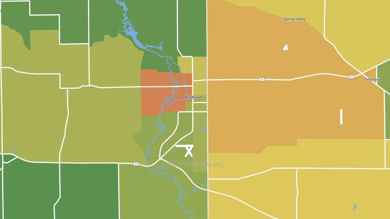 53520, WI Map of Drug-Related Crime Rates