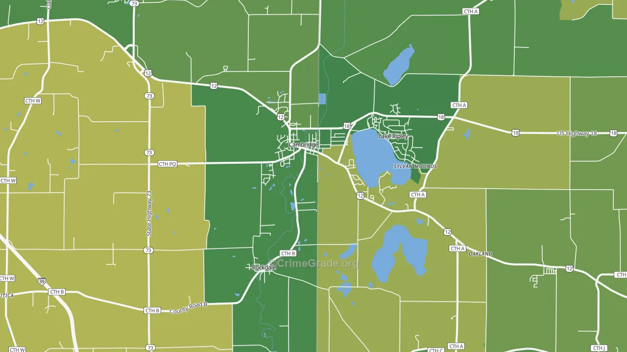 53523, WI Map of Drug-Related Crime Rates