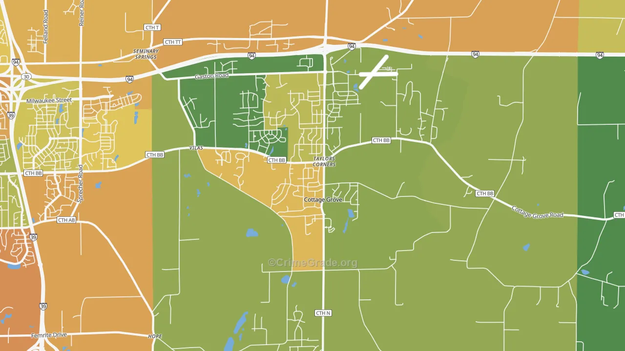 53527, WI Map of Drug-Related Crime Rates