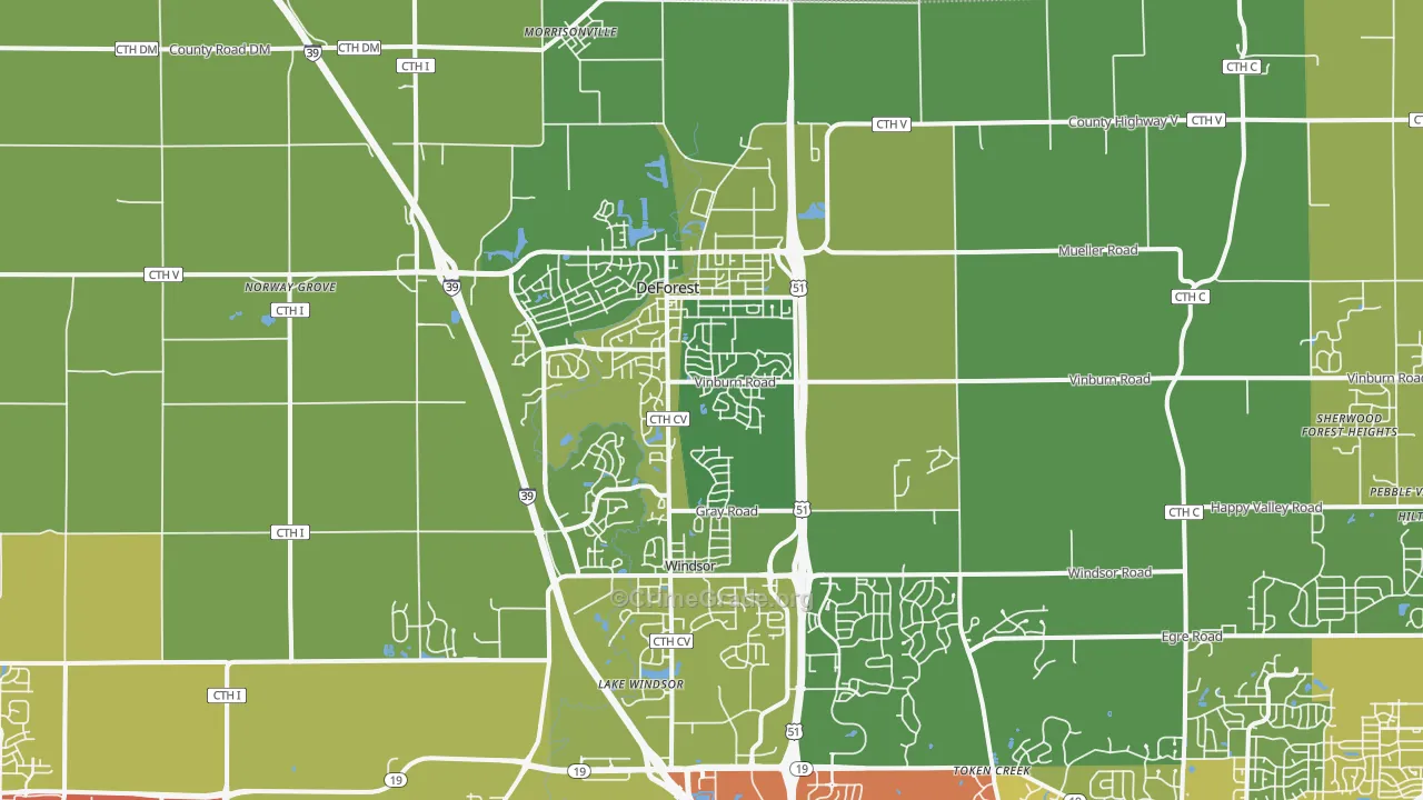 53532, WI Map of Drug-Related Crime Rates