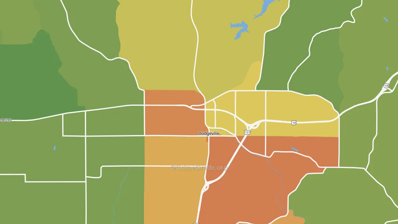 53533, WI Map of Drug-Related Crime Rates